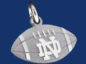 Striped Football Charm with ND logo