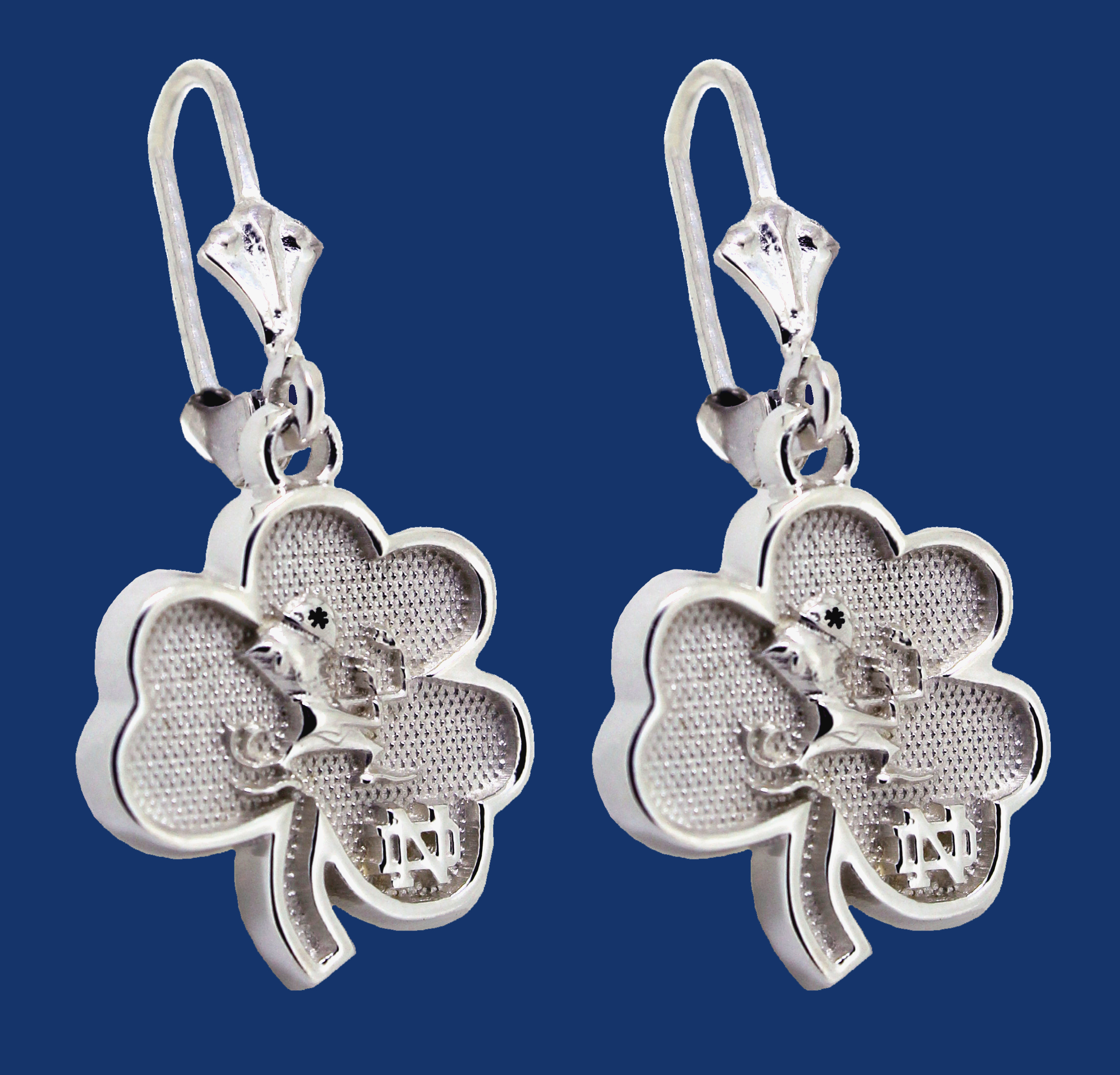New Shamrock with Leprechaun and ND Logo Earrings – Notre Dame Fine Jewelry