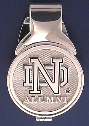 Stainless Steel Money Clip with Sterling Silver ND ALUMNI