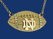 ND Striped Football Necklace with Diamonds