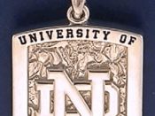 Two-Sided Pendant with ND Logo & Leprechaun