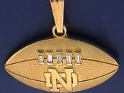 14kt Gold & Diamond Football Pendant with ND Logo