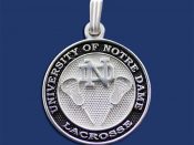 Striped Football Pendant with ND Logo