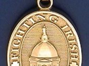 Golden Dome Pendant with Raised Lettering