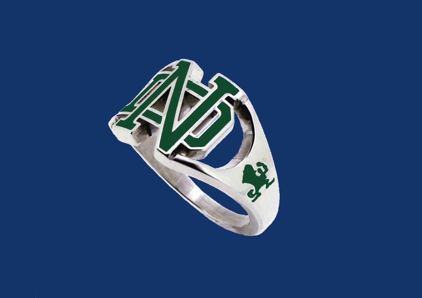ND Cut-Out Ring With Shamrock & Leprechaun-Green