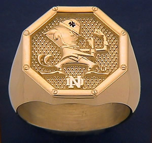 Leprechaun with ND Logo Octagon Ring photo