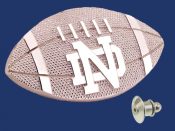 Striped Football Lapel Pin with ND Logo