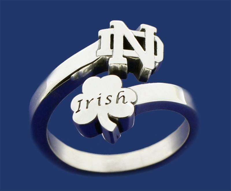 Ladies Wrap Band with ND Logo & Irish in Shamrock
