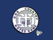 Round God, Country, ND Lapel Pin